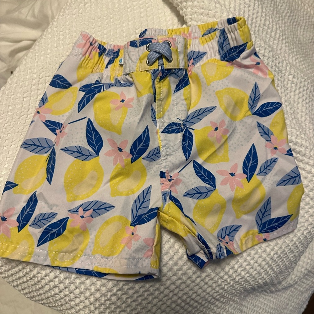 NWOT rugged butts Lemon Print Swim trunks/board shorts 3T